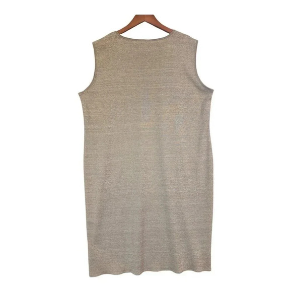 New Misook Shimmer Dress Gray Sleeveless Crew Neck Pullover Women Size 3X - Picture 2 of 5